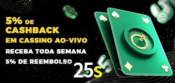 Promoções do cassino ao Vivo 25s